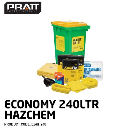 PRATT SPILL KIT ECONOMY 240LTR HAZCHEM YELLOW LID